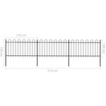 vidaXL Clôture de jardin avec dessus en cerceau Acier 5 1 x 1 m Noir