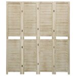 vidaXL Cloison de séparation 4 panneaux 140x165 cm Bois de Paulownia