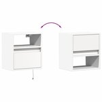 vidaXL Meuble TV mural avec lumières LED blanc 41x31x45 cm
