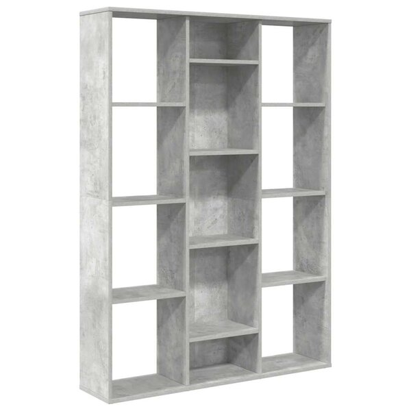 vidaXL Séparateur de pièce/Bibliothèque Gris béton Bois d’ingénierie