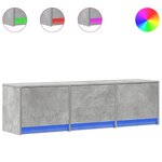 vidaXL Meuble TV avec LED gris béton 140x34x40 cm bois d'ingénierie