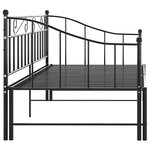 vidaXL Cadre de canapé-lit extensible sans matelas Noir Métal 90x200cm