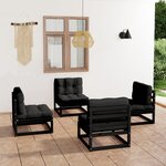 vidaXL Salon de jardin 4 Pièces avec coussins Bois de pin massif