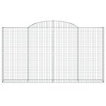 vidaXL Paniers à gabions arqués 9 Pièces 300x30x160/180 cm fer galvanisé