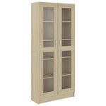 vidaXL Armoire vitrine Chêne sonoma 82 5x30 5x185 5 cm Bois ingénierie