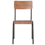 vidaXL Chaises à manger lot de 2 marron contreplaqué solide et acier