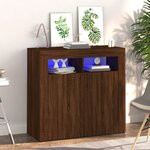 vidaXL Buffet avec lumières LED chêne marron 80x35x75 cm