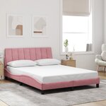vidaXL Cadre de lit sans matelas rose 120x200 cm velours