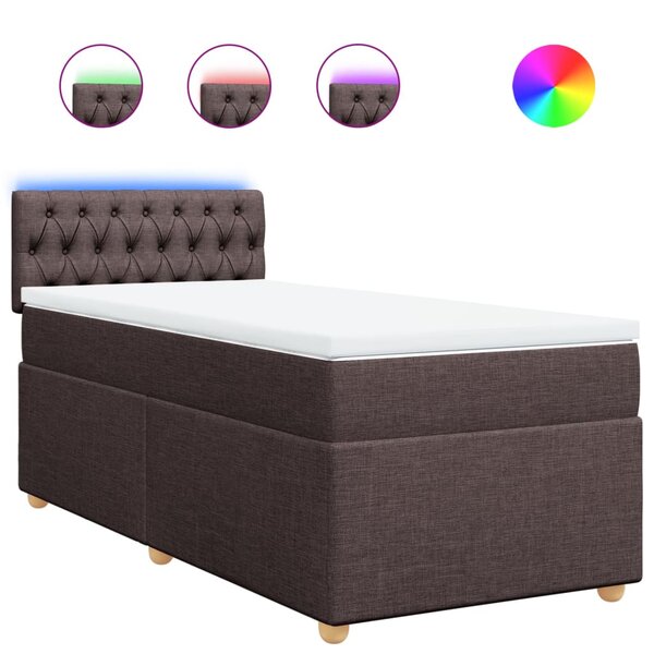 vidaXL Sommier à lattes de lit avec matelas Marron foncé 90x190 cm