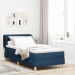 Lit Box Spring vidaXL avec matelas bleu 80x200 cm en tissu