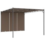 vidaXL Belvédère de jardin avec rideau latéral 4x3x2 25 m Taupe