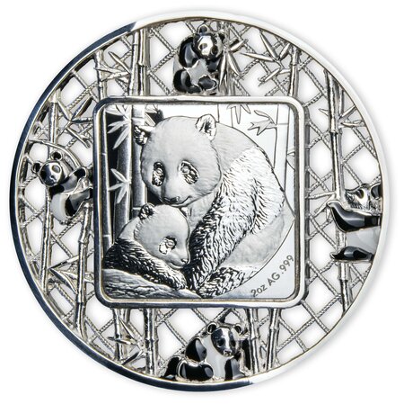 FILIGREE PANDA 2 Once Argent Monnaie 5 Dollars Solomon Islands 2021