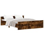 vidaXL Cadre de lit tête de lit et pied de lit chêne fumé 160x200 cm
