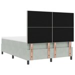 Lit à ressorts vidaXL avec matelas et lumière LED Gris clair 140x200 cm Velours