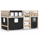 vidaXL Lit mezzanine enfants avec rideaux sans matelas 90x190 cm