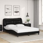 vidaXL Cadre de lit avec LED sans matelas noir 140x200 cm
