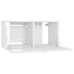 vidaXL Meubles TV suspendus 2 Pièces Blanc brillant 60x30x30 cm