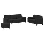 vidaXL Ensemble de canapés 3 Pièces avec coussins noir velours