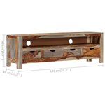 vidaXL Meuble TV Bois massif 130x30x40 cm