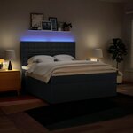 vidaXL Sommier à lattes de lit avec matelas Bleu 180x200 cm Tissu
