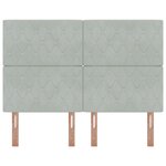 vidaXL Tête de lit en velours gris clair 140 cm avec capitonnage en cristal