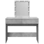 vidaXL Coiffeuse avec LED gris béton 100x40x130 cm