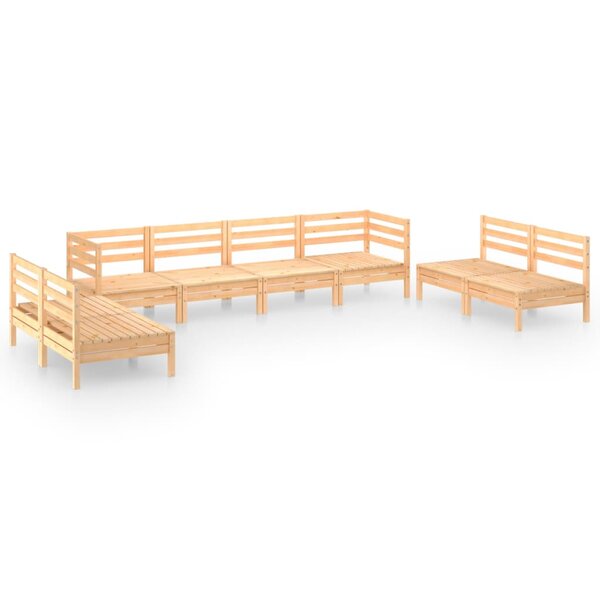Salon de jardin meuble d'extérieur ensemble de mobilier 8 pièces bois de pin massif 02_0017799