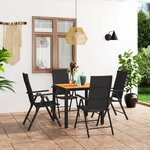 vidaXL Ensemble à manger de jardin 5 Pièces noir et marron