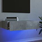 vidaXL Meuble TV avec éclairage LED gris béton 60x35x15 5 cm