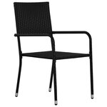 vidaXL Chaise à dîner de jardin empilable lot de 4 noir résine tressée