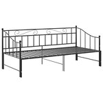 vidaXL Cadre de canapé-lit extensible sans matelas Noir Métal 90x200cm