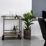House Nordic Chariot de bar Avery 68x40x59 cm Naturel et noir