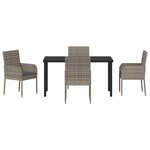 vidaXL Ensemble de jardin 5 pièces avec coussins gris en poly rattan