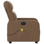 vidaXL Fauteuil inclinable de massage électrique marron tissu