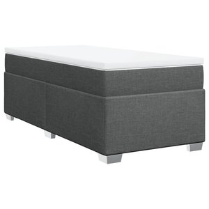 vidaXL Sommier à lattes de lit et matelas Gris foncé 90x190 cm Tissu