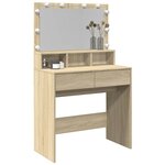 vidaXL Coiffeuse avec LED chêne sonoma 80x41x134 5 cm