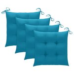 vidaXL Chaises de jardin avec coussins bleu clair lot de 4 Teck massif