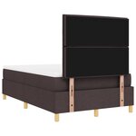 vidaXL Lit à ressort avec matelas marron foncé petit double en tissu