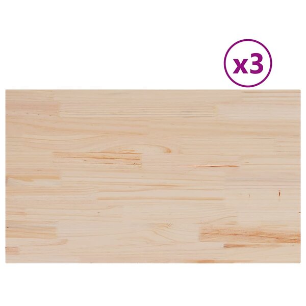 vidaXL Dessus de table 3 Pièces 80x47x1 7cm rectangulaire bois pin massif