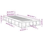 vidaXL Cadre de lit sans matelas gris béton 90x200 cm