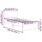 vidaXL Cadre de lit sans matelas avec lumières LED blanc 90x200 cm