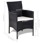 vidaXL Salon de jardin 4 Pièces avec coussins Résine tressée Noir