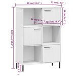 vidaXL Bibliothèque avec pieds en métal Blanc 90x35x128 5 cm Bois OSLO