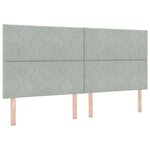 vidaXL Lit Box Spring avec Matelas & Banc Gris Clair 200x200 cm Velours