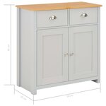 vidaXL Buffet Gris 79x35x81 cm