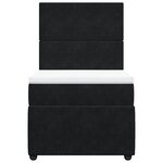 vidaXL Sommier à lattes de lit avec matelas Noir 90x200 cm Velours