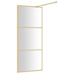 vidaXL Paroi de douche avec verre ESG transparent doré 80x195 cm