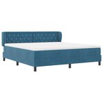 lit à ressort vidaXL avec matelas bleu foncé 180x200 cm velours