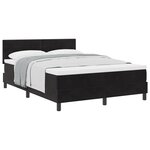 Lit à ressorts vidaXL avec matelas Noir 140x190 cm Velours