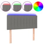 vidaXL Tête de lit à LED Gris foncé 80x5x78/88 cm Tissu